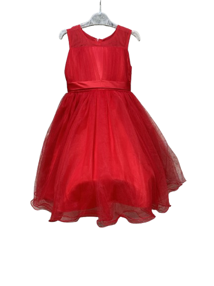 Robe tulle ROUGE du 4 au 14 ans
