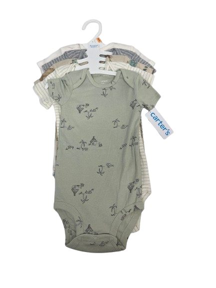 Lot de 5 bodies CARTERS JUNGLE 18 MOIS