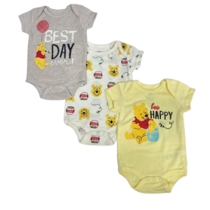 Pack de 3 bodies WINNIE OURSON du 0/3 au 6/9 mois