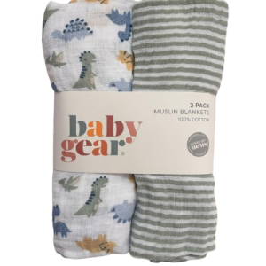 Pack de 2 pahii coton 90x100cm RAYE VERT DINO