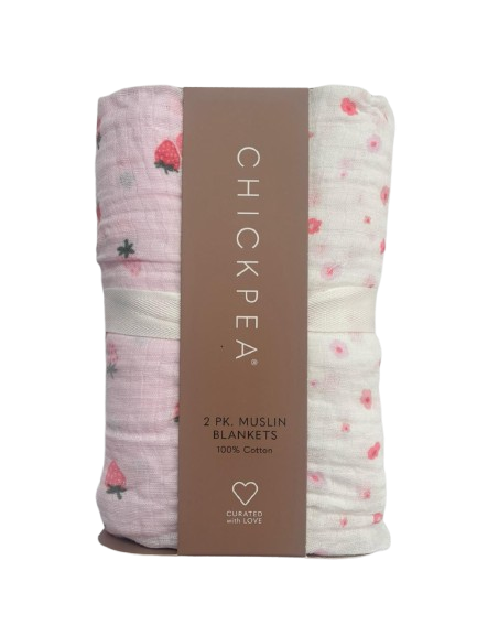 Pack de 2 pahii coton 90x100cm STRAWBERRYS