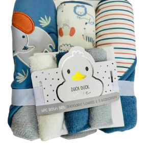Pack de 3 serv capuche et lingettes BLEU ELEPHANT