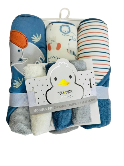 Pack de 3 serv capuche et lingettes BLEU ELEPHANT