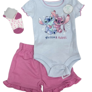 Ens 3pc body STITCH et ANGEL du 0/3 au 6/9 mois