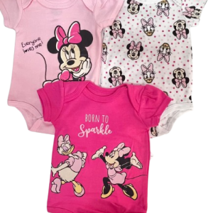 Pack de 3 bodies MINNIE -sparkle du 0/3 au 6/9 mois