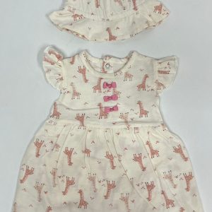 Combirobe et chapeau GIRAFE du 0/3 au 6/9 mois