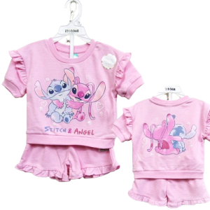 Ensemble STITCH ANGEL rose du 12 au 24 mois