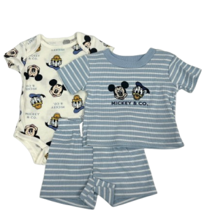 Ens 3pc MICKEY-rayé du 0/3 au 6/9 mois