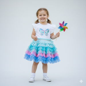 Robe tutu fille papillon à sequins (3-5 ans)