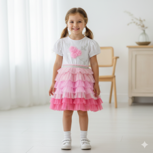 Robe tutu fille fleurie à sequins (3-5 ans)