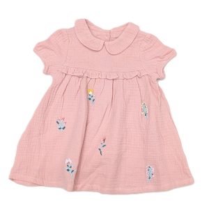 Robe fille doublée brodée fleurs (naissance-3 ans)