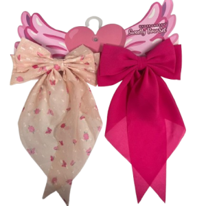 Lot de 2 nœuds papillon beige et uni rose