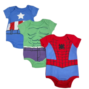 Pack de 3 bodys du 0/3 au 6/9 mois SPIDERMAN HEROS