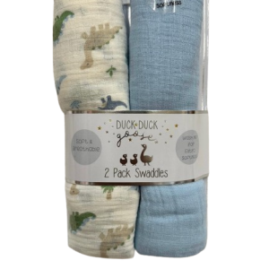 Pack de 2 pahii coton 90x100cm DINO BLEU