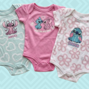 Pack de 3 bodys du 0/3 au 6/9 mois STITCH angel
