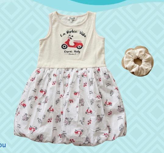 Robe VESPA avec chouchou du 7 au 14 ans
