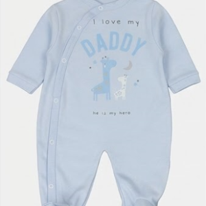 Grenouillère I LOVE DADDY - bleu du 0/3 au 6/9 mois