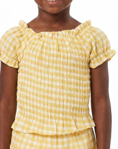 Ens jupe VICHY jaune du 2 au 14 ans
