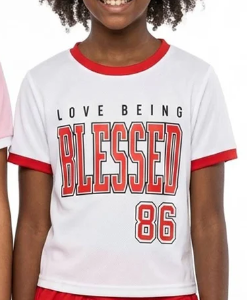 Ens jupe BLESSED rouge du 4 au 12 ans