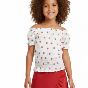 Ens jupe short ROUGE FRAISES du 4 au 7 ans