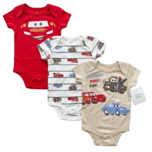 Pack de 3 bodys du 0/3 au 6/9 mois CARS