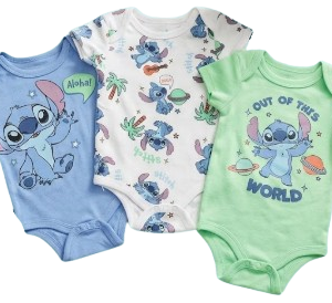 Pack de 3 bodys du 0/3 au 6/9 mois STITCH out of this world