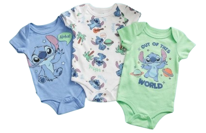 Pack de 3 bodys du 0/3 au 6/9 mois STITCH out of this world