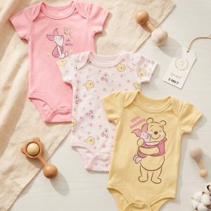 Pack de 3 bodys du 0/3 au 6/9 mois WINNIE yellow