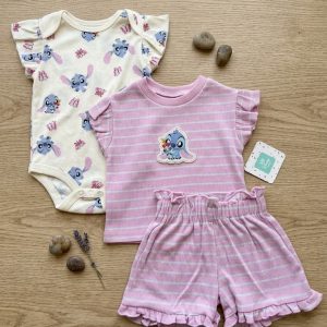 Ens 3pc STITCH -rayé -12 mois