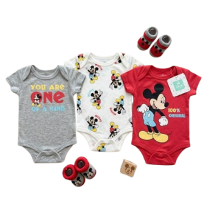 Pack de 3 bodys du 0/3 au 6/9 mois MICKEY