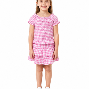 Ens jupe VICHY rose du 2 au 14 ans