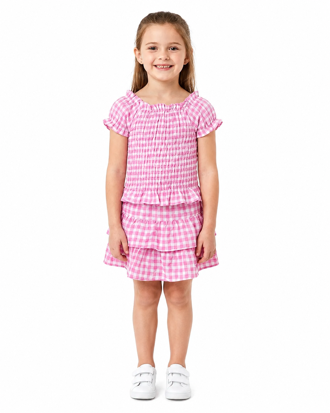 Ens jupe VICHY rose du 2 au 14 ans