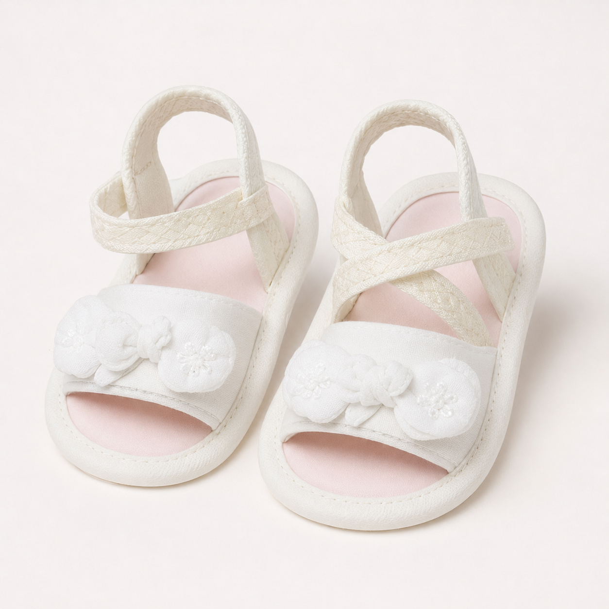 Sandales NOEUD BRODERIE BLANCHE du 3/6 au 9/12 mois