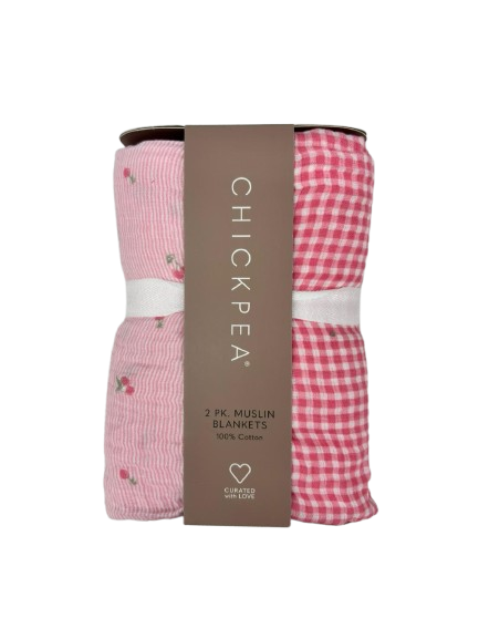 Pack de 2 pahii coton 90x100cm VICHY CERISES
