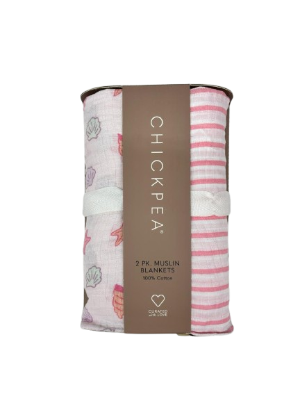 Pack de 2 pahii coton 90x100cm COQUILLAGE RAYE