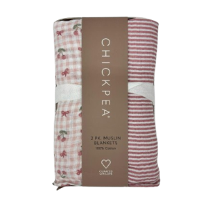 Pack de 2 pahii coton 90x100cm RAYE CERISE VICHY NŒUD