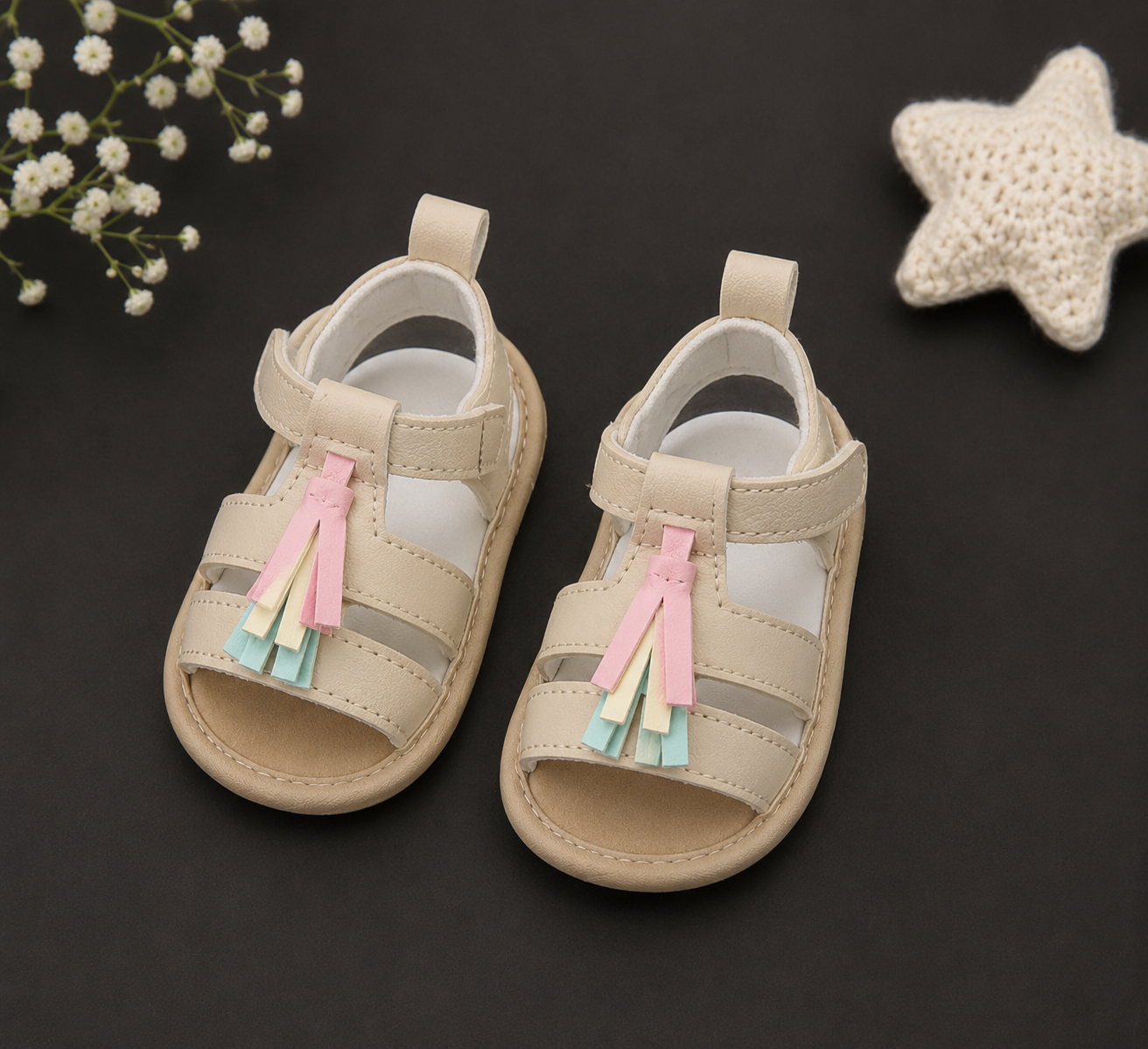 Sandales POMPOM PASTELS du 3/6 au 9/12 mois