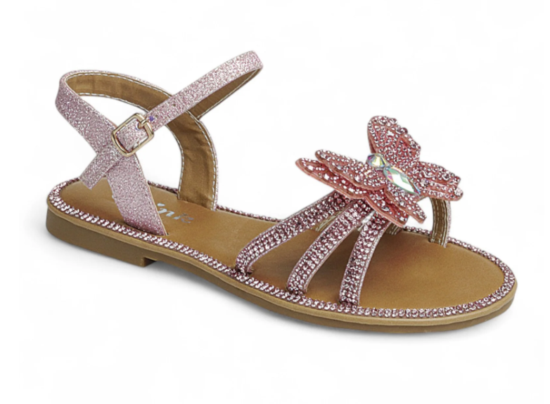 Sandale PAPILLON strass rose du 9 au 4 US
