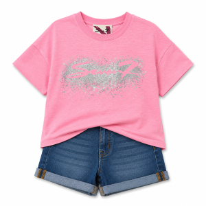 Ensemble short Glitter Girl du 7 au 14 ans
