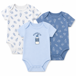Pack de 3 bodies MILK du 0/3 au 6/9 mois