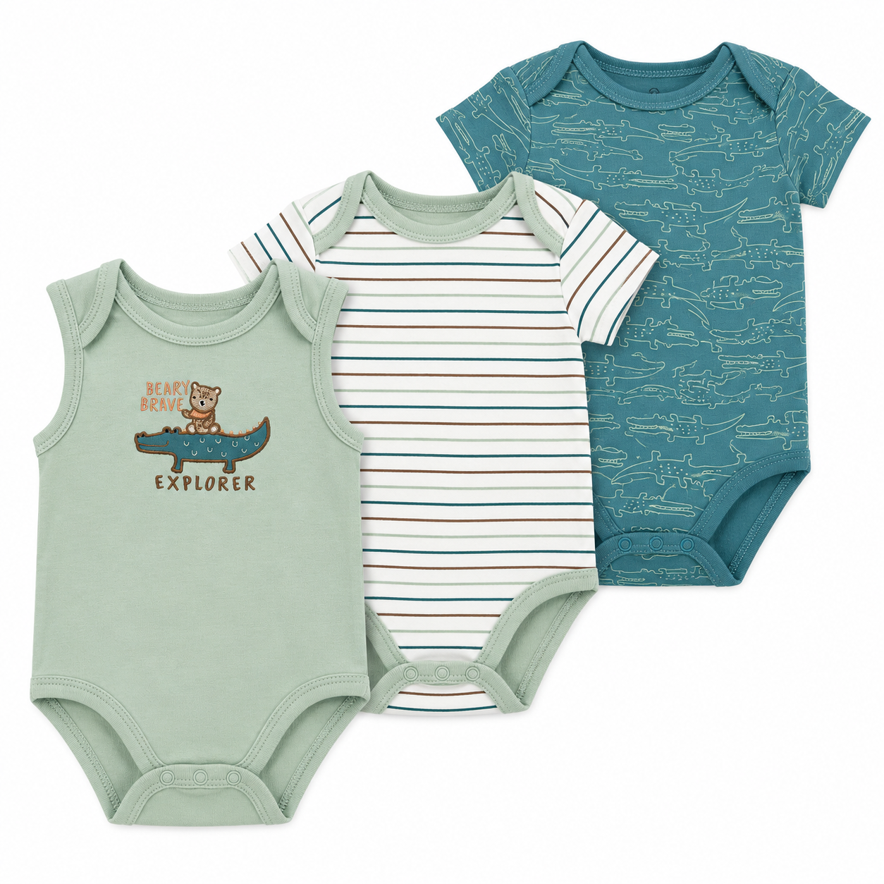 Pack de 3 bodies EXPLORER du 0/3 au 6/9 mois