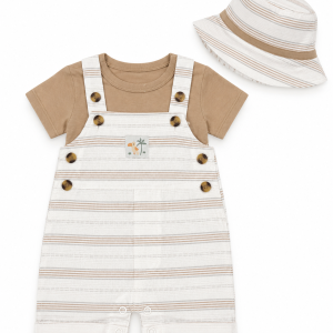 Salopette 3pc BEIGE du 0/3 au 6/9 mois