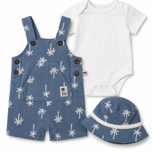 Salopette 3pc BLEU du 0/3 au 6/9 mois