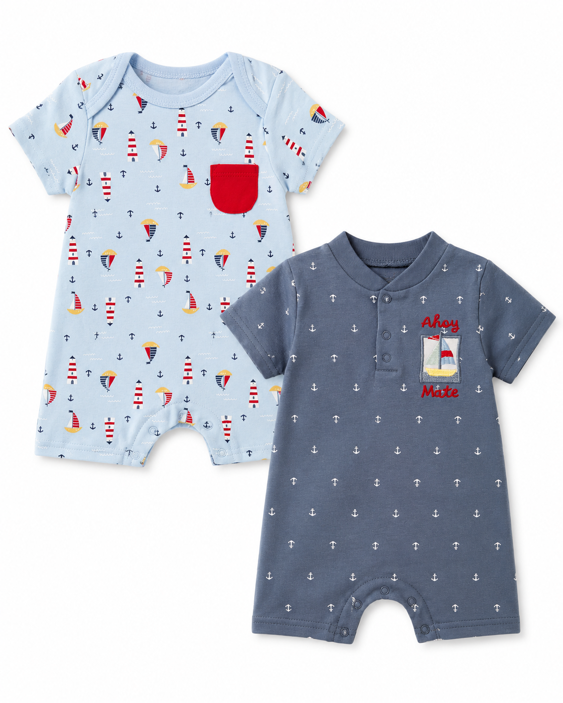 Pack de 2 combi NAVY BOAT du 0/3 au 6/9 mois