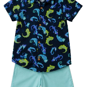 Ens 2 pc chemise NAVY FUN du 4 au 7 ans