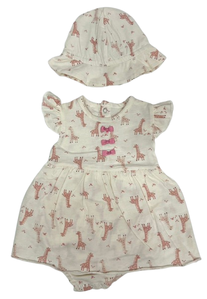 Combirobe et chapeau GIRAFE -3/6 mois