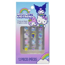 12 faux ongles adhésifs Hello Kitty