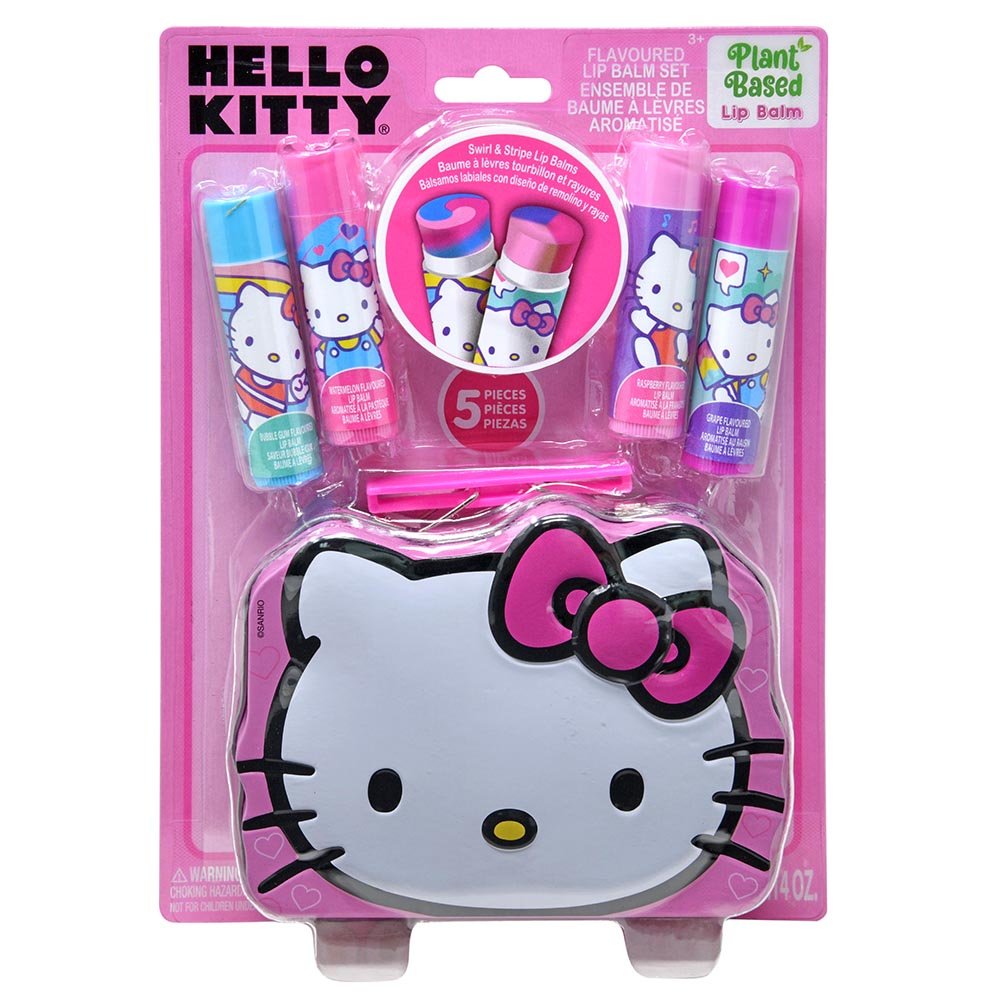 Boite et 4 baumes à lèvres végétaux Hello Kitty