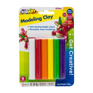 Set de pâte à modeler pailletée – 6 couleurs