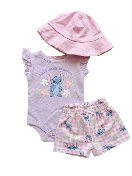 Ens STITCH 3pc du 0/3 au 24 mois HAPPINESS